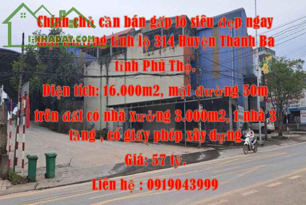 Chính chủ cần bán gấp lô siêu đẹp ngay mặt đường tỉnh lộ 314 Huyện Thanh Ba, tỉnh Phú Thọ.