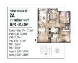 CĐT giao bán căn hộ trục 2A tầng  (6 +10+24). 81,42m2, 3pn2vs, CK 9%, HTLS 24tháng