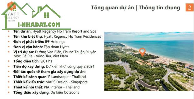 Bán biệt thự biển Hyatt Regency Hồ Tràm full nội thất giá chỉ từ 49tr/m2. Lh 0912357447 - 2