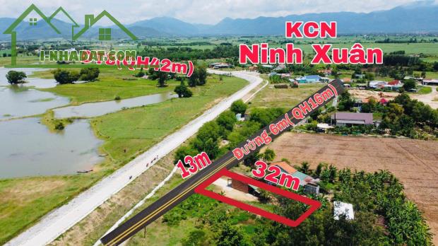bán đất Vuông vắn thông ra 3 đương dt8 6 va ql26  cạnh hồ Suối Trầu Ninh Xuân Ninh Hoà lh - 2