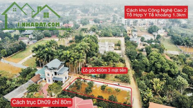 Bán Đất Hòa Thạch lô góc 3 mặt tiền 450m2 giá 13 triệu sát đường DH09. LH: 0977234623 - 3