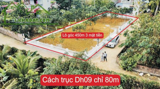 Bán Đất Hòa Thạch lô góc 3 mặt tiền 450m2 giá 13 triệu sát đường DH09. LH: 0977234623 - 1