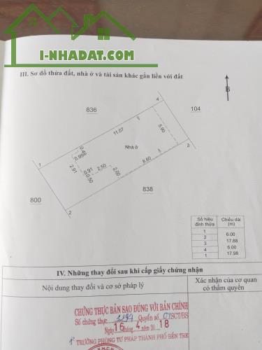 BÁN NHÀ 107M2 THỔ CƯ TOÀN BỘ, SỔ NHÀ HOÀN CÔNG, PHÚ NHUẬN, TP BẾN TRE