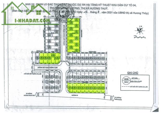 Bán đất 160m2 KQH Thuỷ Lương, mặt tiền đường Hoàng Minh Đạo, Hương Thủy, chỉ 1,65 tỷ - 1