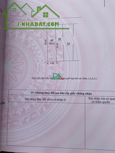 Bán đất 104.5m² full thổ cư bìa phía Bắc làng Cổ Dương - Tiên Dương - Đông Anh - Hà Nội.