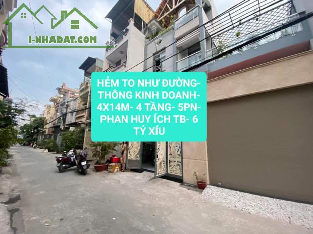 CHIA TS GẤP- 4 TẦNG- 4X14M- HẺM Ô TÔ THÔNG KINH DOANH PHAN HUY ICH- 6 TỶ XÍU - 2