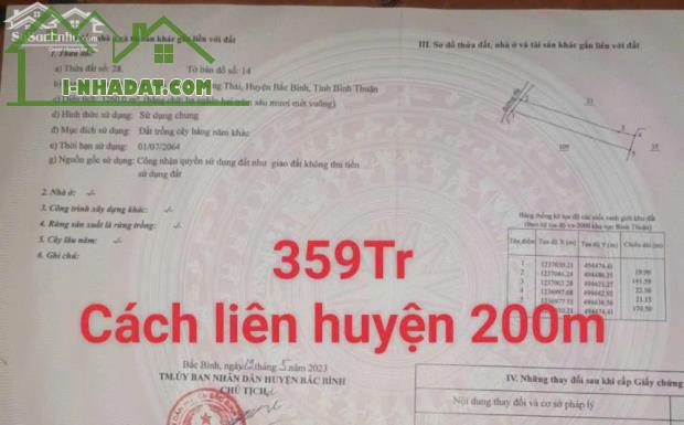 Còn 1 lô đất hồng thái cách liên huyện 250m giá ngộp 359tr có 3260m2 Lh 0938677909 xem sổ