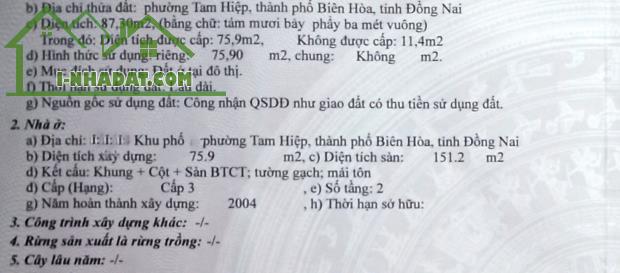 BÁN LỖ NHÀ ĐẤT TAM HIỆP 1TRỆT 1LẦU SỔ HỒNG THỔ CƯ ĐƯỜNG RỘNG BUÔN BÁN - 4