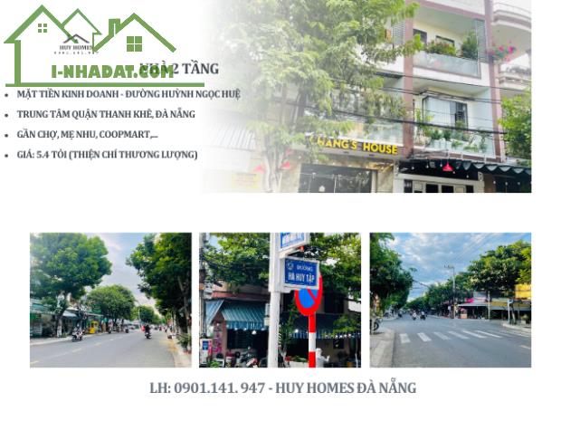 (5 tỷ x) Nhà 2 tầng mặt tiền Kinh Doanh đường Huỳnh Ngọc Huệ - LH: 0901141947
