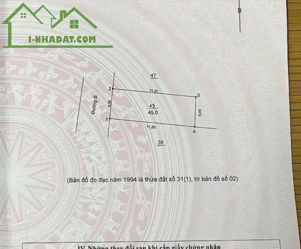 BÁN ĐẤT 45M2 TẠI VẠN PHÚC 2 NGÕ 2M SỔ MỚI BÁN NHANH NÊN ĐỂ GIÁ CÔNG KHAI 1,7 TỈ - 3