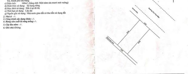 Mình cần bán lô đất mặt tiền Chu Huy Mân 160M ngang 8M tại Phường Nại Hiên Đông , Sơn Trà