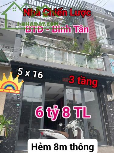 NHÀ 3 TẦNG 80M2 - 5X16 - CHIẾN LƯỢC - BÌNH TÂN - NHỈNH  6 TỶ 5 - 3