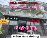 NHÀ 3 TẦNG 80M2 - 5X16 - CHIẾN LƯỢC - BÌNH TÂN - NHỈNH  6 TỶ 5