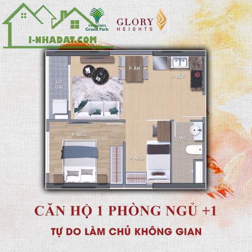 VINHOME GRAND PARK CĂN HỘ 1PN +1 -48M2 CHIẾT KHẤU 36% CÒN 2.4 TỶ, VAY 70% ƯU ĐÃI 24 THÁNG - 1