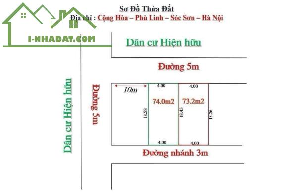 Bán 74m2 đất Phù Linh, Sóc Sơn đất hai mặt tiền 4m ô tô tránh giá nhỉnh tỷ xíu - 1