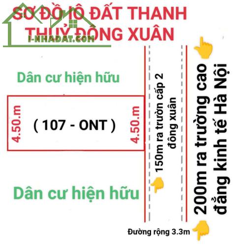 Bán gấp 107m đất full thổ cư Đông Xuân Sóc Sơn ôtô thông giá hơn tỷ