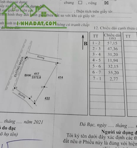 33. Cần Bán 3372m đất Sào tại Xã Đá Bạc, Huyện Châu Đức giá 15 tỷ nay hạ giá còn 9,6 tỷ