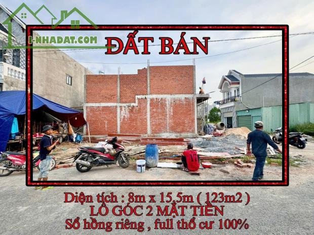 CHỦ GỞI BÁN ĐẤT BIỆT THỰ GÓC 2 MẶT TIỀN (NGANG 8M) KDC HOÀNG MINH CHÁNH P. HÓA AN