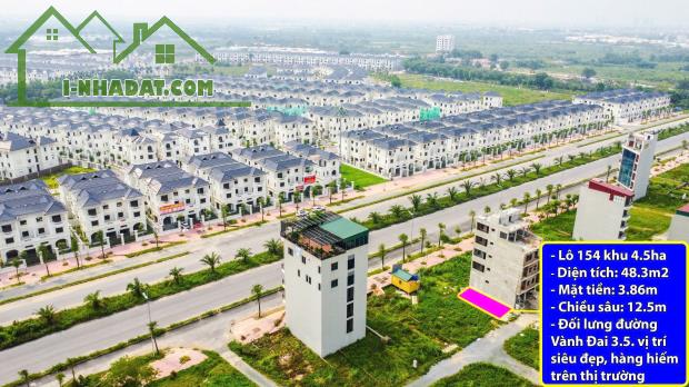 Bán Đất Dịch Vụ Vân Canh Khu 4,5ha, 48,3m2 Mặt đường 12m cả vìa hè. Mặt sau vành đai 3.5. - 4