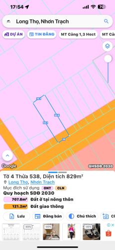 Cần bán gấp lô đất mặt tiền đường Hương Lộ 12 xã Long Thọ  DT 830m2 - 2