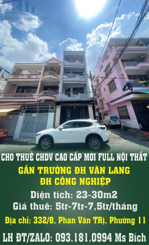 CHO THUÊ CHDV CAO CẤP MỚI FULL NỘI THẤT GẦN TRƯỜNG ĐH VĂN LANG, ĐH CÔNG NGHIỆP…PHƯỜNG 11 - 5