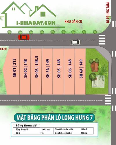 LONG HƯNG 7 - CƠ HỘI ĐẦU TƯ CỰC TỐT- SẴN SỔ ĐỎ-FULL THỔ CƯ