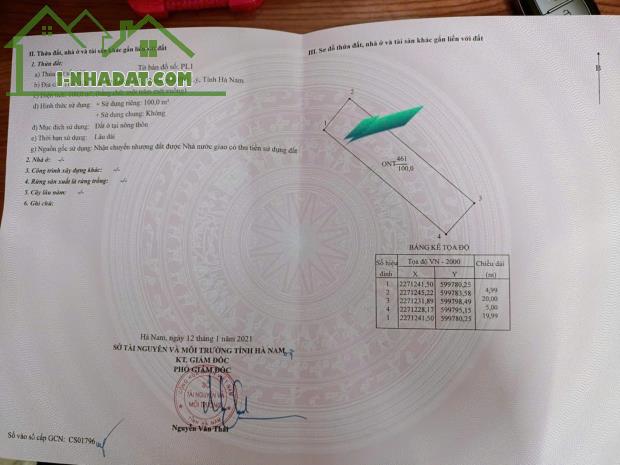 Bán đất Liêm Tiết, Phủ Lý, Hà Nam, ngay cạnh bệnh viện Bạch mai. Diện tích 100m2, Giá bán