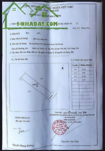 Hiếm bán lô đất 88m đường ô tô giá đầu tư tại Yên Phú, Yên Mỹ, Hưng Yên