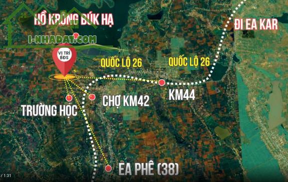 BÁN GẤP LÔ ĐẤT 2 MẶT ĐƯỜNG NHỰA KM42 QUỐC LỘ 26 SIÊU ĐẸP, GIÁ SỐC - 1