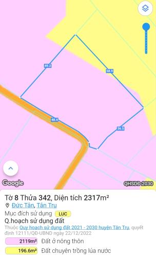 Bán lô đất lúa chuyển thổ phân lô giá 2,5 tỷ - 2