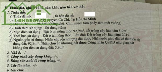 Chính chủ cần bán đất ở đường Huỳnh Thị Dần- Bình Mỹ Củ Chi - 2