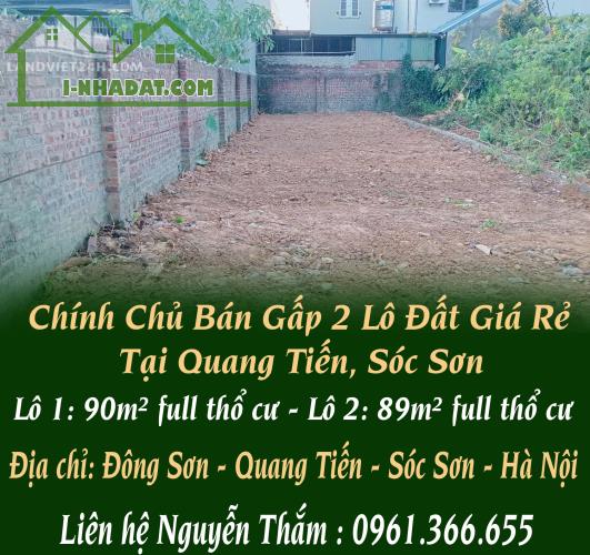 Chính Chủ Bán Gấp 2 Lô Đất Giá Rẻ Tại Quang Tiến, Sóc Sơn - 5