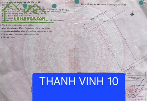 🔴BÁN ĐẤT THỔ CƯ 162M2, THANH VINH 10, HOÀ KHÁNH BẮC, ĐÀ NẴNG