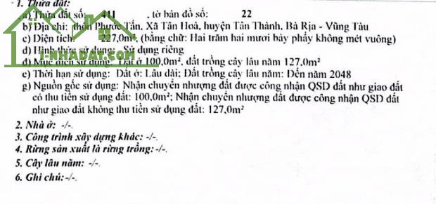 CHỦ CẦN BÁN GẤP ĐẤT BÀ RỊA VŨNG TÀU GIÁ 50TY - 2