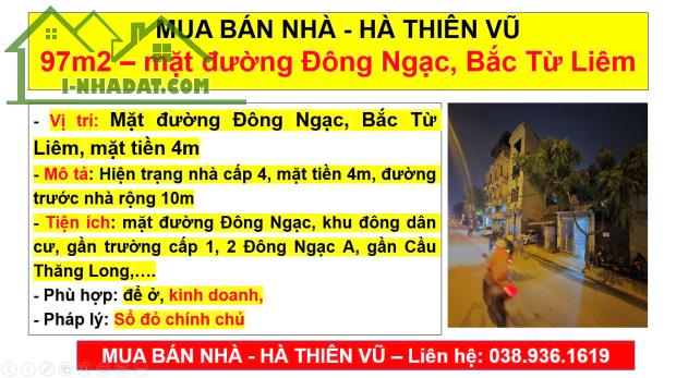 MUA BÁN NHÀ - HÀ THIÊN VŨ 97m2 – mặt đường Đông Ngạc, Bắc Từ Liêm - 2