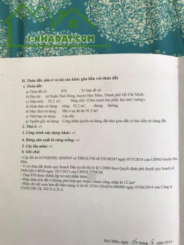 Bán nhà đang cho thuê 6tr/th ở gần BV Đa Khoa Hóc Môn, SỔ HỒng đầy đủ 830Tr