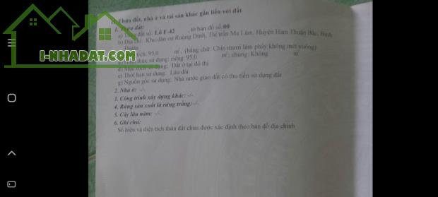 CHÍNH CHỦ CẦN BÁN NHANH LÔ ĐẤT  Vị Trí Đắc Địa Tại Thị Trấn Ma Lâm,  Hàm Thuận Bắc,  Bình - 3