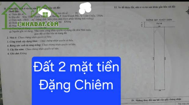 Cần bán đất 2 mặt tiền đường Đặng Chiêm - Sạch đẹp - Gía đầu tư