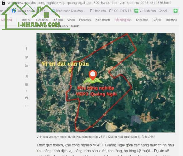 bán đất sát KCN VSIP 2 Quảng Ngãi sắp khởi công giá chỉ  555 triệu - 1