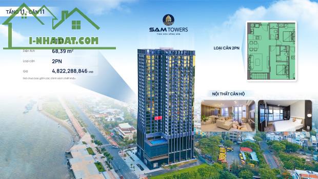 Căn hộ Sam Towers 2PN giá chỉ từ 4.7 tỷ - Căn hộ hiện hữu - Bàn giao ở ngay