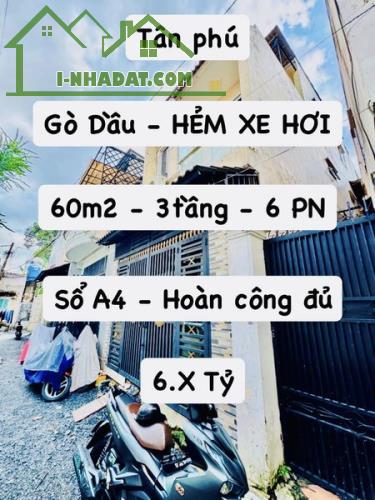 GẦN AEON MALL - HXH - 60M2 - 3 TẦNG - 6PN - SỔ A4 HOÀN CÔNG ĐỦ GIÁ NHỈNH 6 TỶ - 4