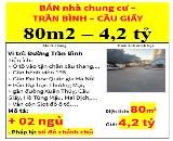 BÁN nhà chung cư –  TRẦN BÌNH – CẦU GIẤY 80m2 – 4,2 tỷ