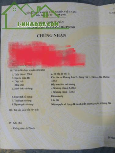 KH bán lô đất 72m Ngõ 2m đường Phương Lưu, Đông Hải 1, Hải An - 1
