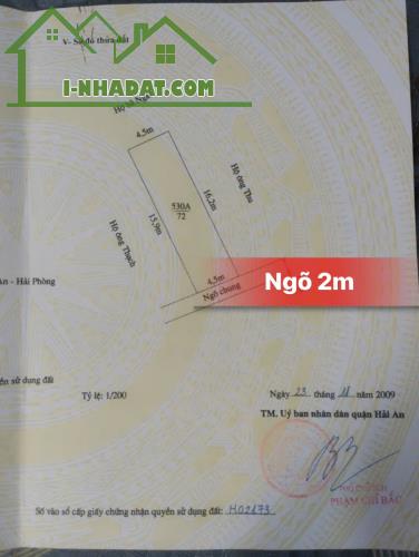KH bán lô đất 72m Ngõ 2m đường Phương Lưu, Đông Hải 1, Hải An