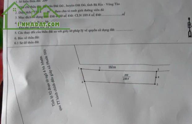 LÔ GÓC MẶT TIỀN TỈNH LỘ 44A ( VÕ THỊ SÁU) VỀ BIỂN PHƯỚC HẢI- TRUNG TÂM THỊ TRẤN ĐẤT ĐỎ - Đ