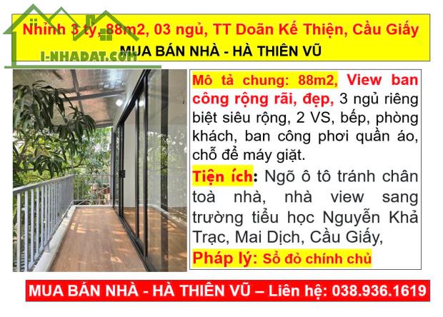 Nhỉnh 3 tỷ, 88m2, 03 ngủ, TT Doãn Kế Thiện, Cầu Giấy  MUA BÁN NHÀ - HÀ THIÊN VŨ - 5