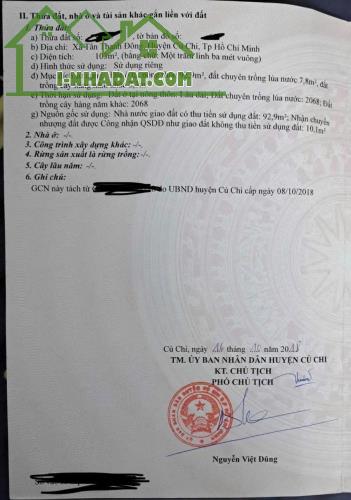 MÌNH CHÍNH CHỦ CÓ ĐẤT THỔ CƯ CẦN BÁN NHANH - NẰM TRÊN ĐỊA BÀN XXA TẬN THẠNH ĐÔNG - CỦ CHI - 4