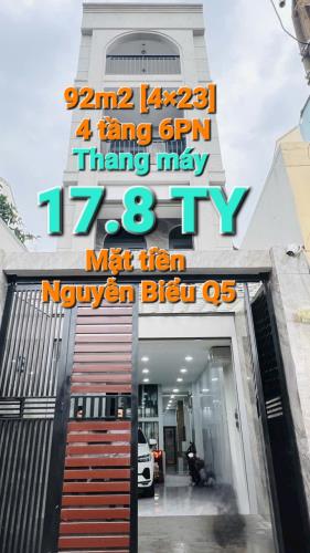 Bán nhà mới mặt tiền Nguyễn Biểu Q5, thang máy, gara oto, 92m2[4×23] 4tang 6PN. Chỉ 17.8TY - 5