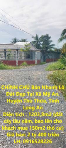 CHÍNH CHỦ Bán Nhanh Lô Đất Đẹp Tại Xã Mỹ An, Huyện Thủ Thừa, Tỉnh Long An - 4