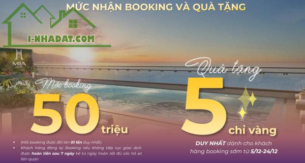 Booking căn hộ cao cấp 2PN Mia Center Point trung tâm Liên Chiểu Đà Nẵng, 600 triệu vốn